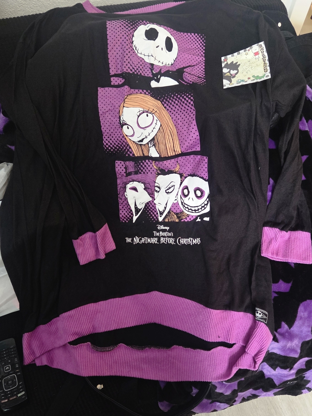 Disney The Nightmare Before Christmas Black & Purple Pullover Sweater